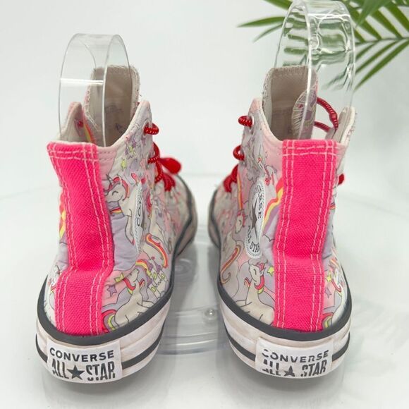 Converse Chuck Taylor Hi Top Sneakers Junior Kids 13 Unicorn Shoes Lace Up Girls - Picture 6 of 13